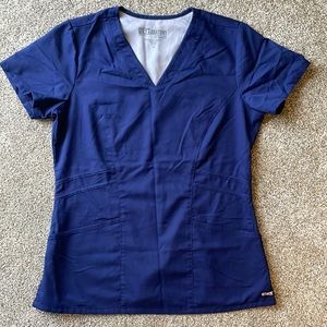 Grey’s Anatomy Navy Blue Scrub Set Pants Size S Top Size M
